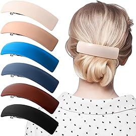 WILLBOND 6 Pcs Hair Barrettes for Women Large Barrettes Hair French Clips Pin Retro Clasp for Mom Gifts Women Accessories, 6 Colors(Dark,Solid)