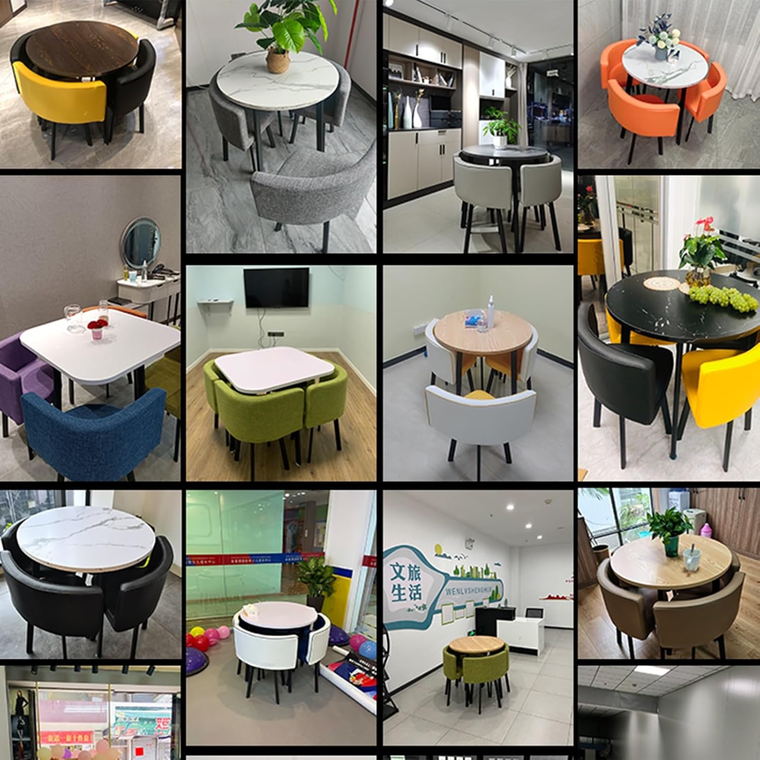 フロントデスク受付カウンター、交渉テーブル、キッチン朝食バーテーブルと椅子のセット会議室テーブルオフィステーブルラウンド家具テーブル HOLGVE  オフィス応接室クラブテーブルと椅子セット、交渉ラウンドテーブル、小スペースダイニングテーブルセット 4 人用 ...