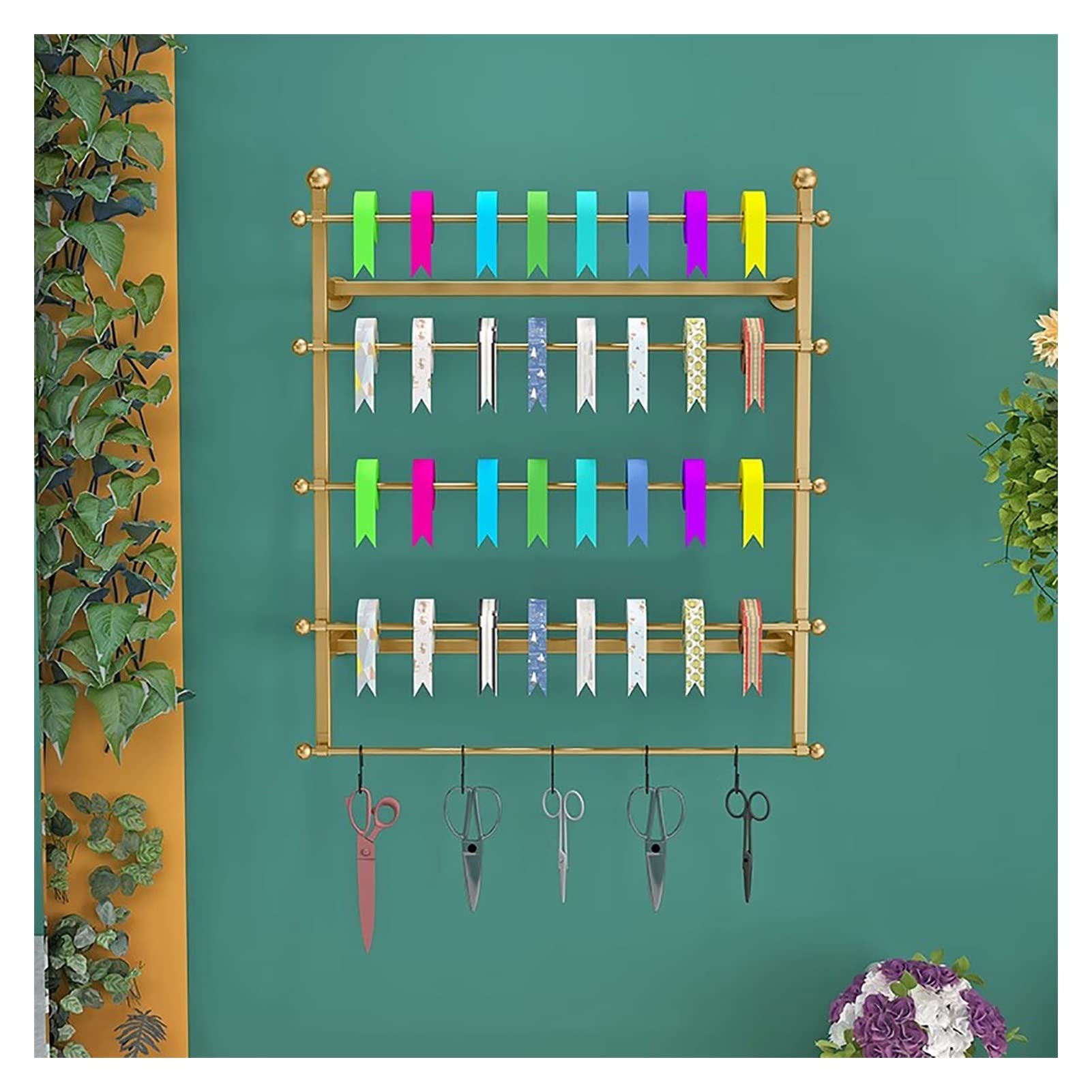 Genérico Organizador de Sala de Manualidades, Expositor de Pared para Corbatas y Bufandas, práctico Soporte para carretes de Cinturones, Toallas, Cintas hogar, el ar