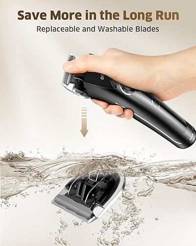 Miniatura 6 de oneisall Cortapelos para perros para aseo personal, caniches, pelo grueso y rizado, kit de aseo de perros de bajo ruido y resistente con cuchillas