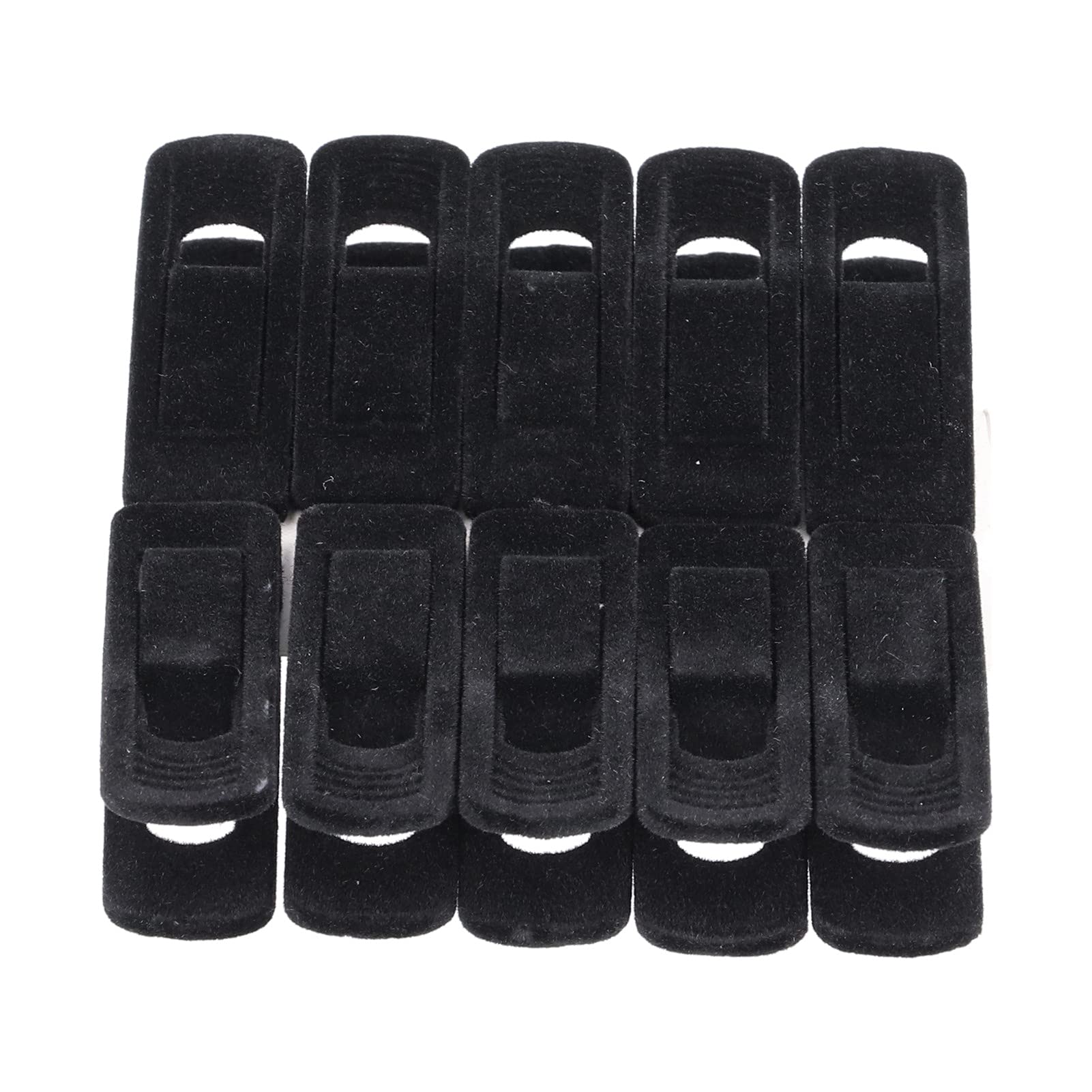Yuecoom 10 Pack Velvet Hangers Clips Black Flocking Hanger Clips Clothespins, Pants Clips for Hangers,Non-Slip A Clip Pants (Black)