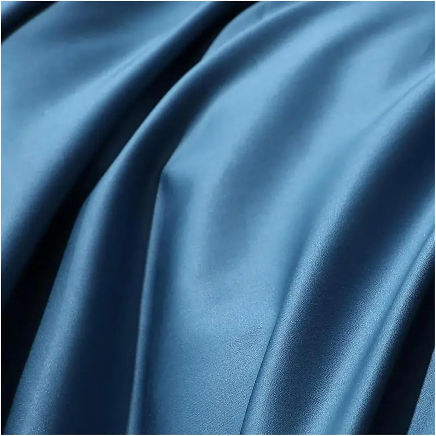 . Style Home Textile 4pcs Solid Color Bedding Set Cotton Blue Duvet Cover Fitted Bed Sheet Pillowcase King Queen Size,Bed
