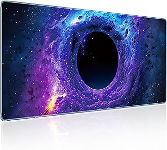 Mysterious Black Hole Cool Technology Style Mouse Pad Gaming, Superior Smooth Fabric & Non-Slip Base for Excellent Maneuverability & Maximum Stability, 35.4 x 15.7in XXX-Large Gaming Mouse Pad