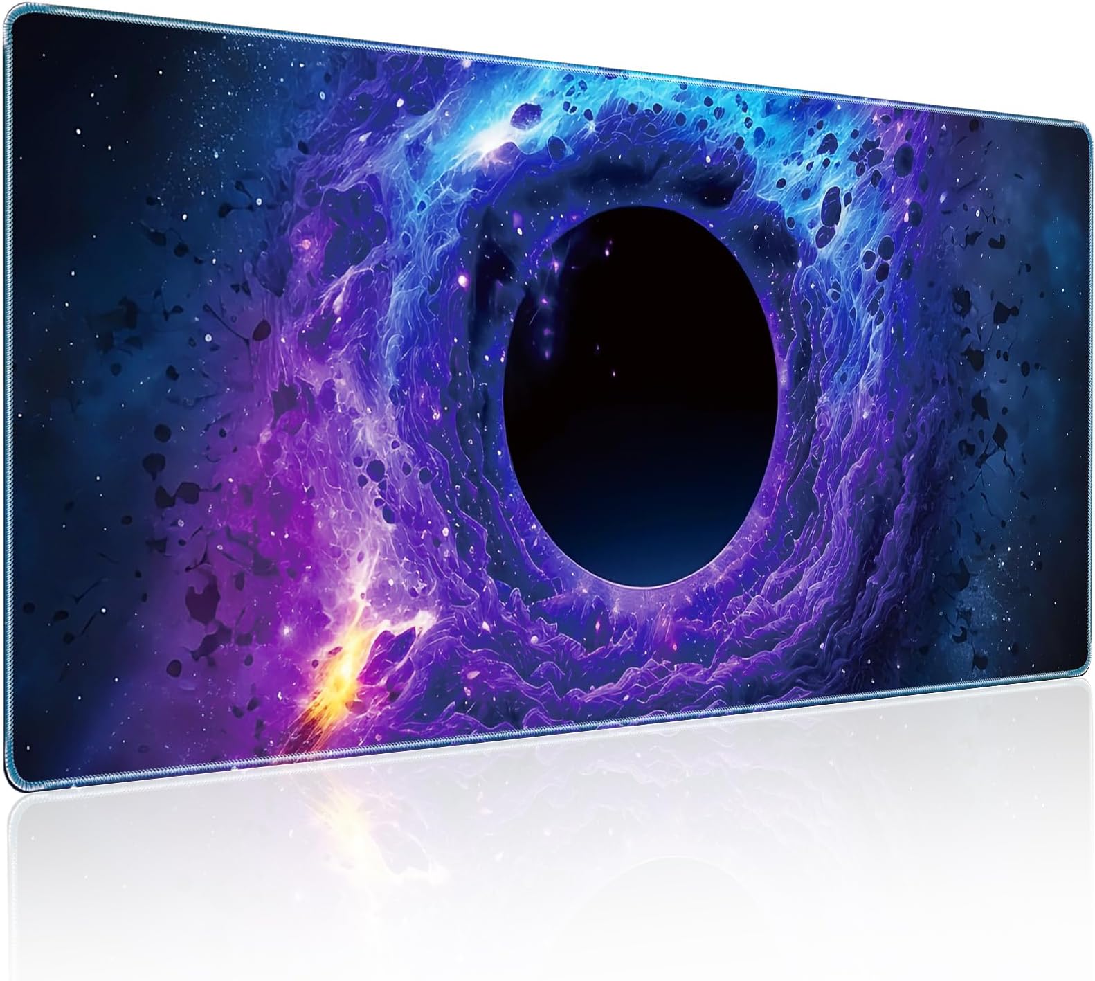 Mysterious Black Hole Cool Technology Style Gaming Mouse Pad, Superior Smooth Fabric & Non-Slip Base for Excellent Maneuverability & Maximum Stability, 31.5 x 11.8in XXL Gaming Mouse Pad