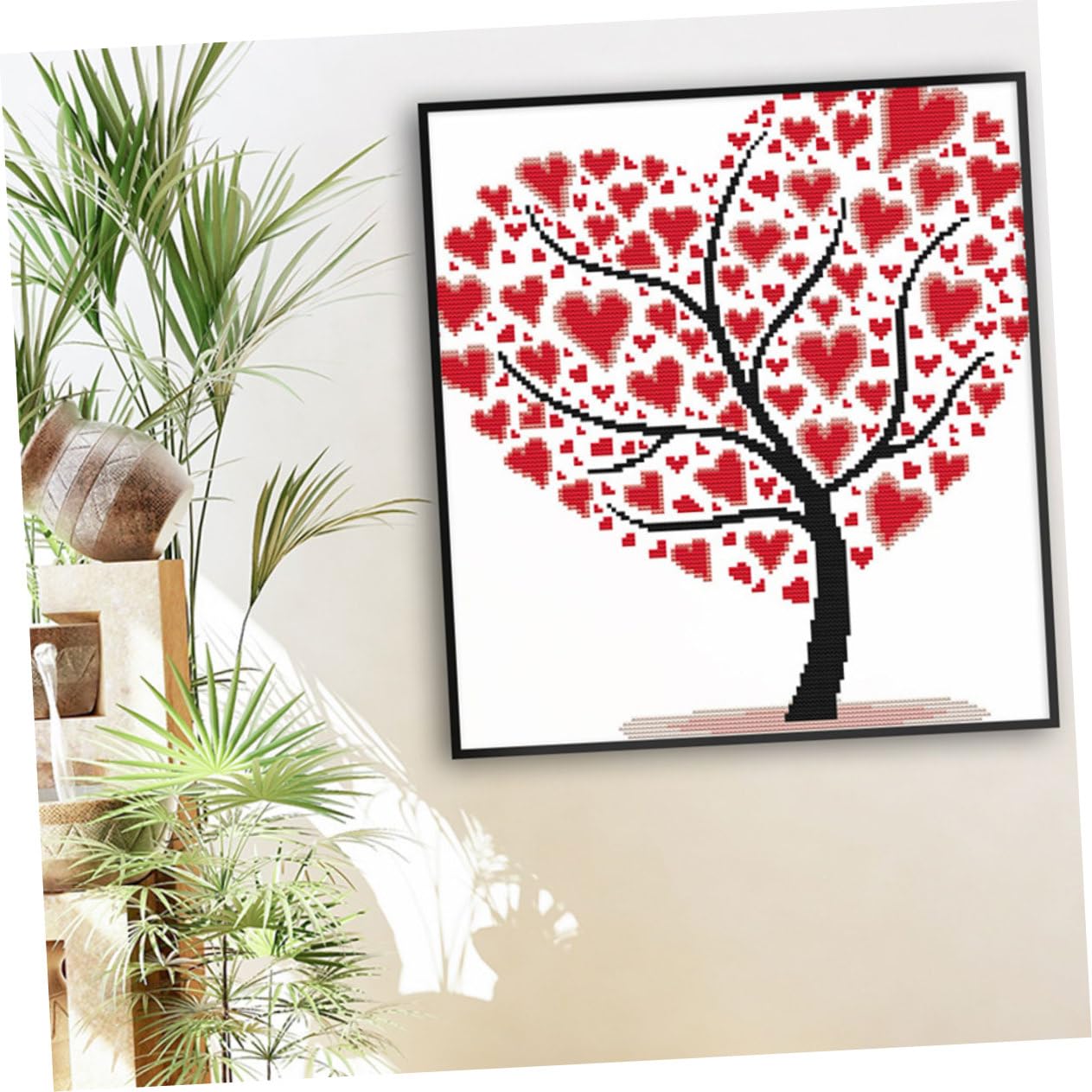 Modèle au point de croix fleur de cerisier en vase R100-034 de RIOLIS