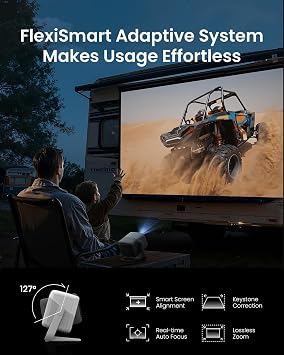 JMGO N1S 4K Smart Portable Projector, Triple Laser, 1700 ISO Lumens | Gimbal Instant Auto Focus, Google TV, Netflix, 110% BT.2020, Wi-Fi 6, HDR10, Dolby Audio, Blu-ray 3D, 200 for Home