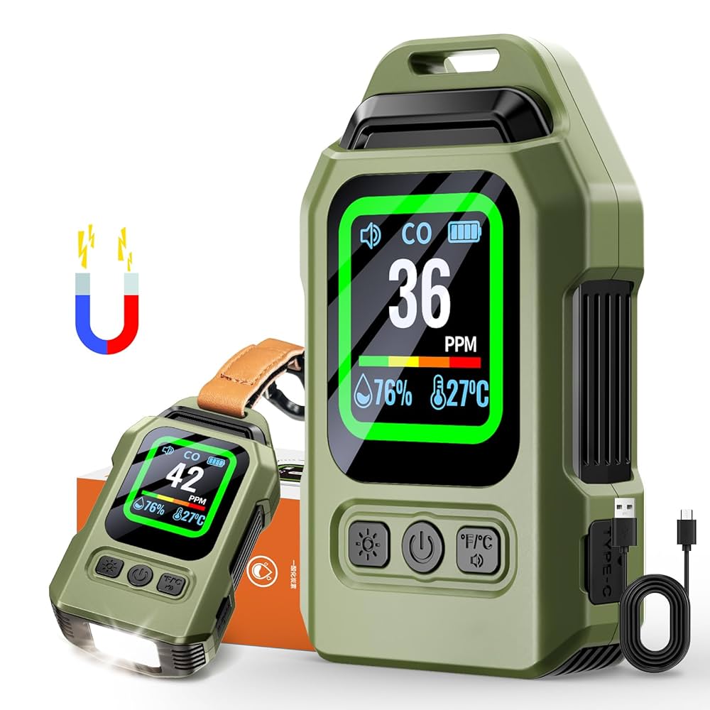 一酸化炭素チェッカー アウトドア 4in1 測定器 充電式 Amazon.co