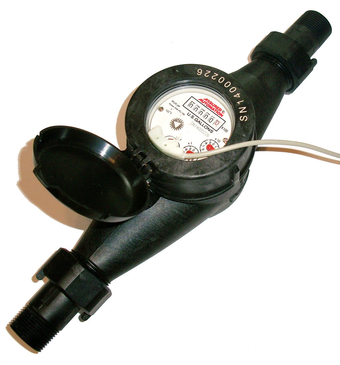 1” Water Meter: Plastic, NSF Certified, Multi-Jet, Gallons (Horizontal Installation)