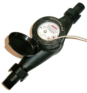 Assured Automation Plastic Water Meter, Horizontal Installation, 3/4"