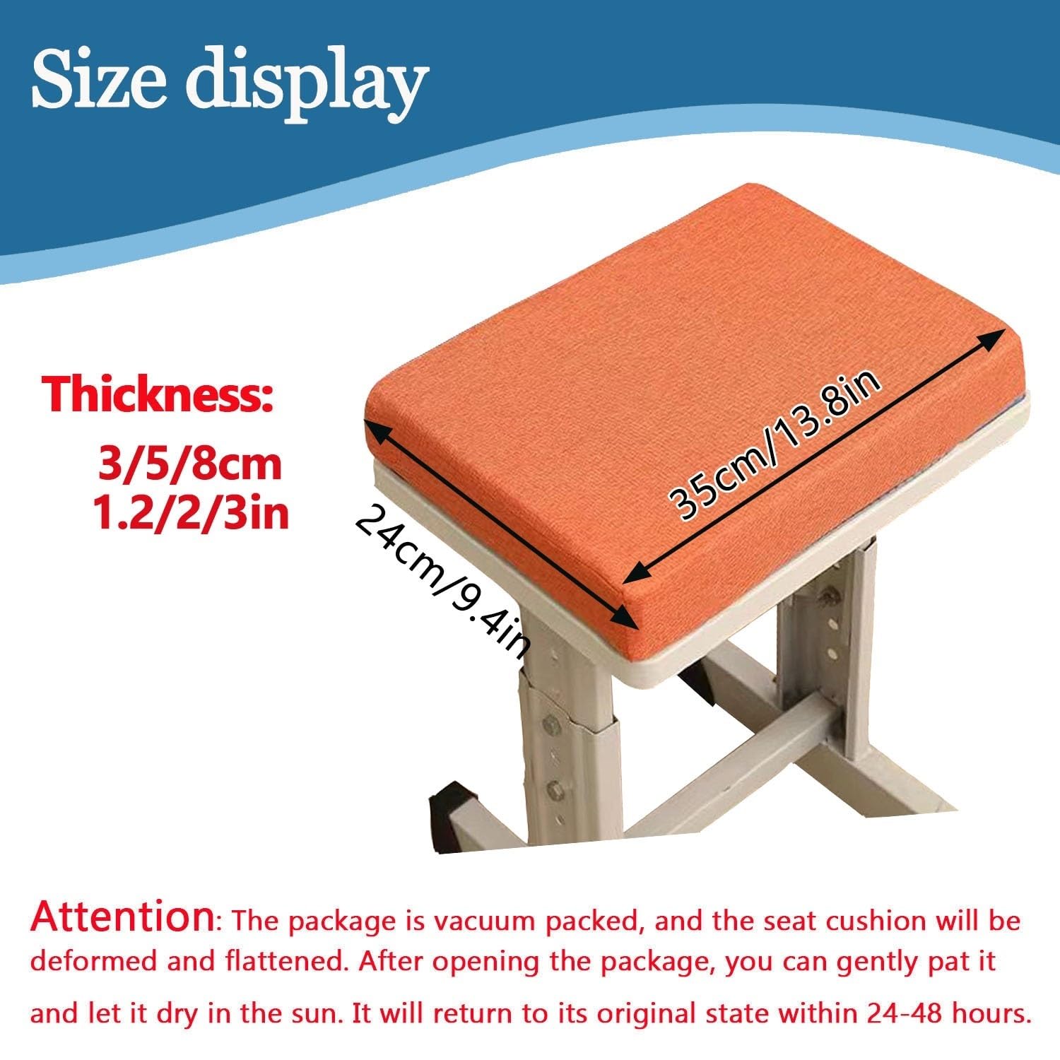 Carré Coussins de Siège for Tabouret de Chaise, Réversible