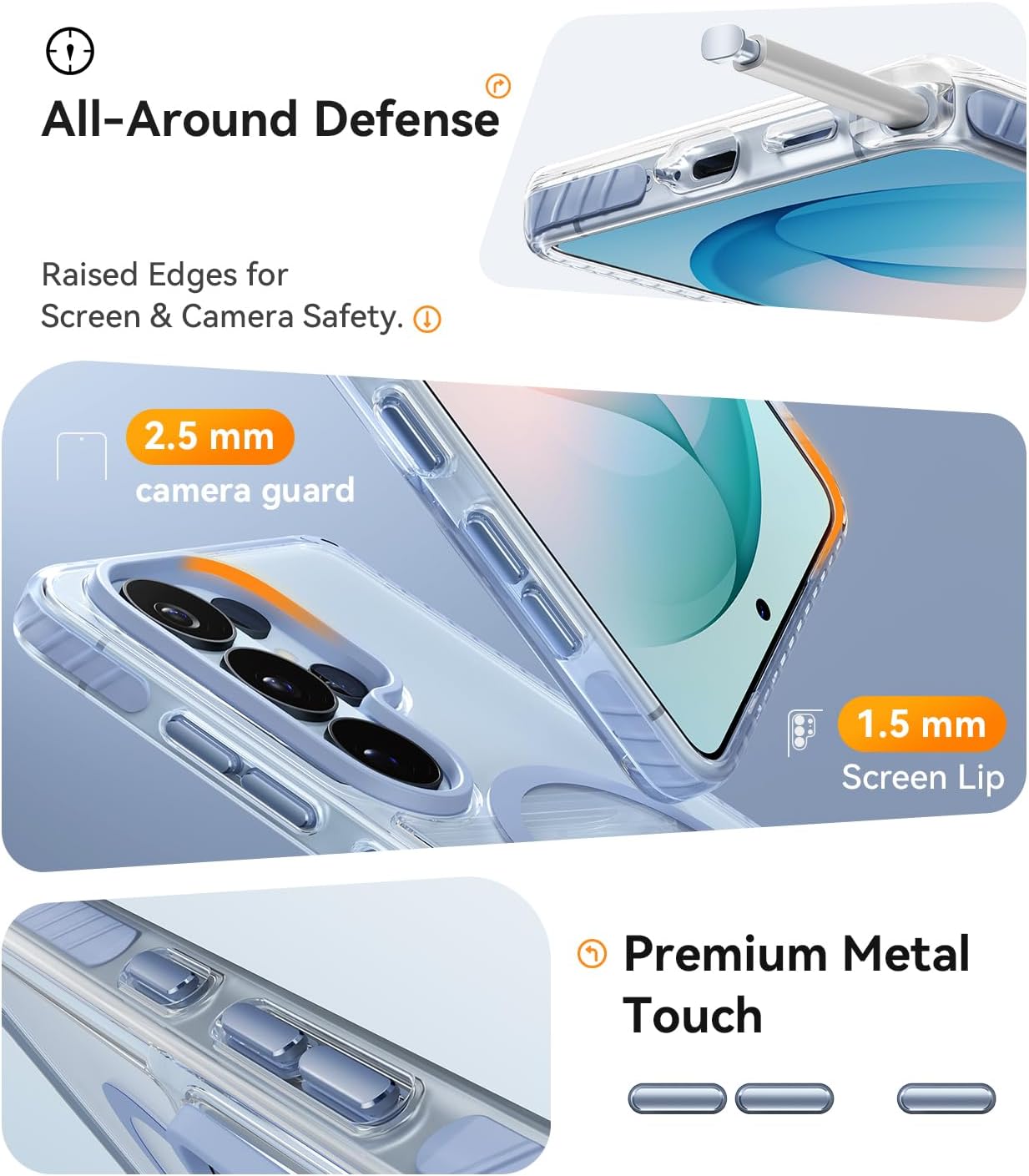 JUESHITUO Magnetic Stand for Samsung Galaxy S26 Ultra Case Clear, Fit for MagSafe, 16FT Military-Grade Protection,with Privacy Screen ProtectorX1,Camera Guard for S26 Ultra Case-Blue