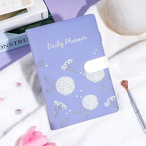 Miniatura 2 de Agenda semanal sin fecha, planificador diario semanal con organizador de seguimiento de objetivos y hábitos, cuaderno de cuero A5 recargable,