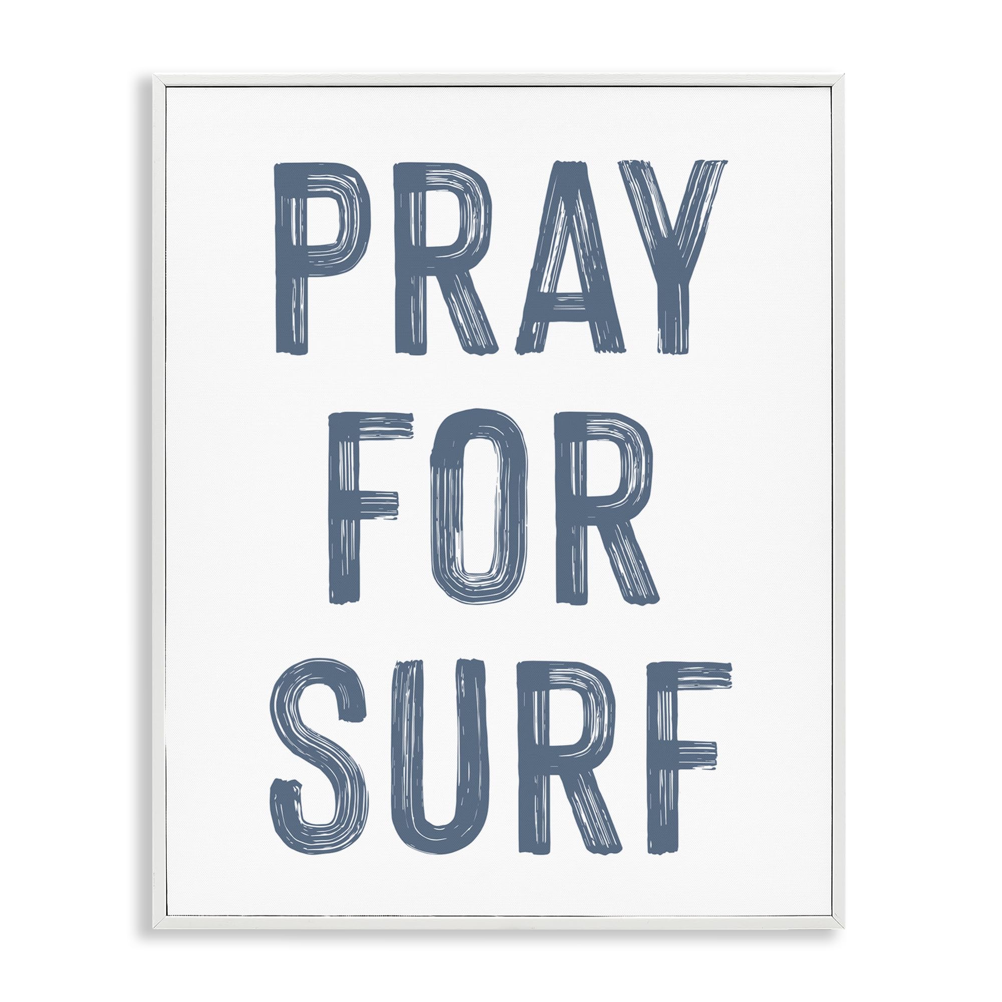 Pray For Surf Grey tableau Stupell Industries cadre affiche grise Lettered and Lined