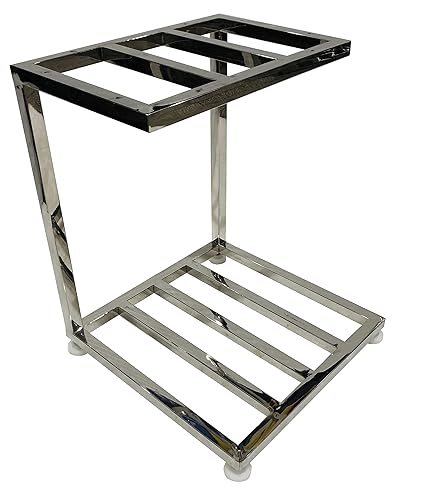 OFFICE SEATING Office Home Stainless Steel Topless Double Inverter Stand for Home Office with Adjuster and SS Frame for Double Inverter Battery Stand