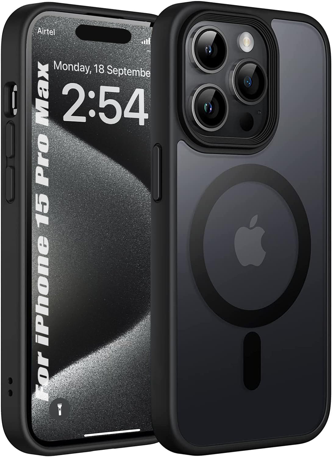 Enflamo Polycarbonate Matte Back Cover Case Compatible with Mag-Safe Designed for iPhone 14 Plus/iPhone 15 Plus | Ultra Hybrid Camera Bump Protection (Black) — Amazon image 8