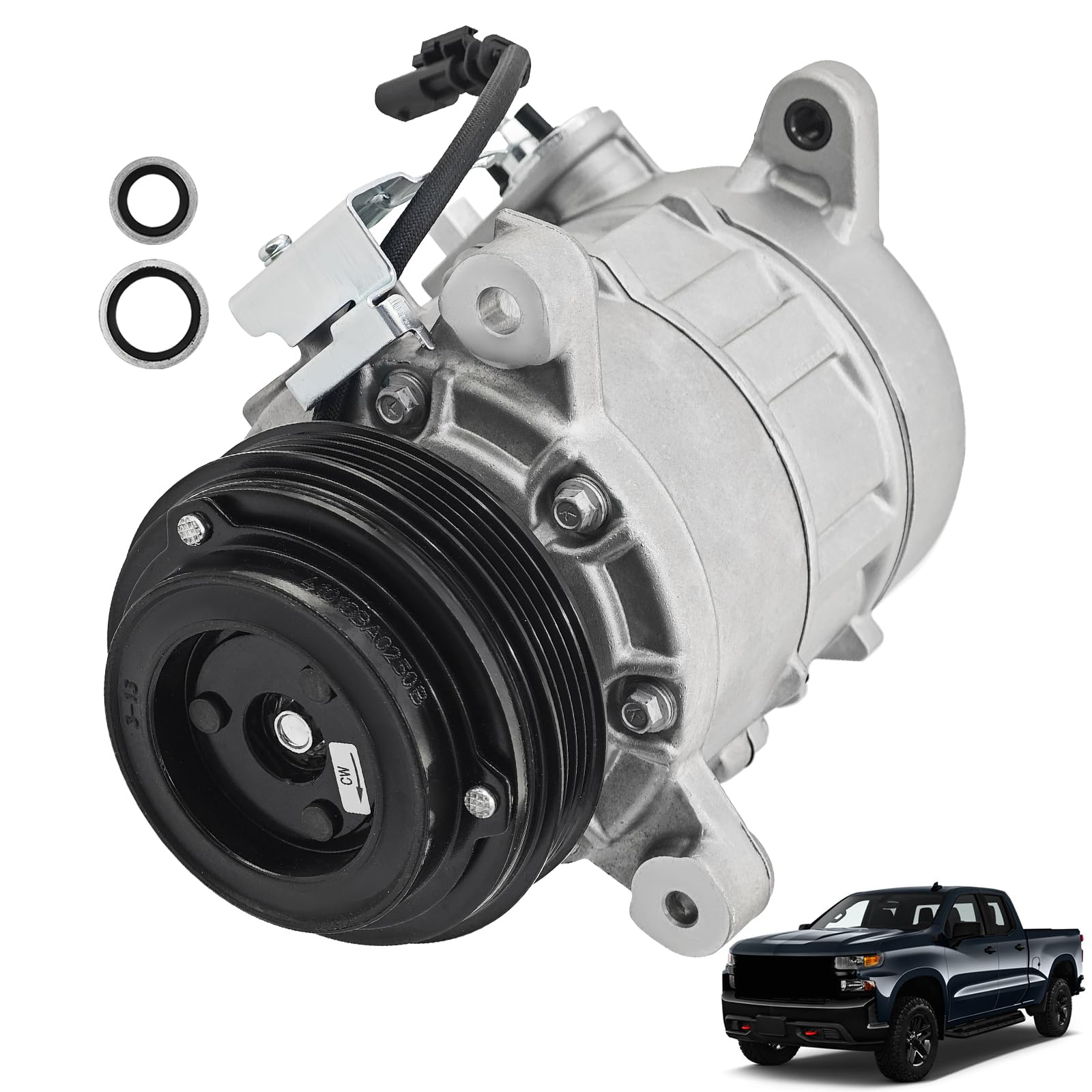 View 1 of Tanqcheny AC Compressor for Chevy Silverado GMC Sierra 1500