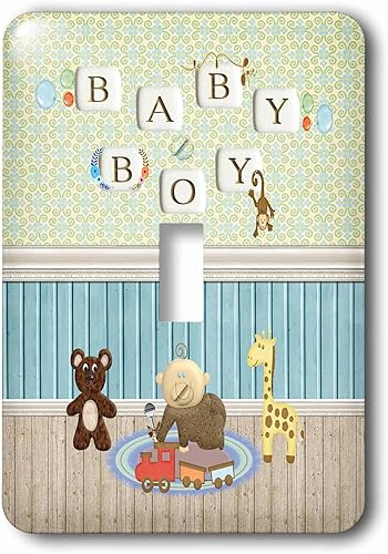 3dRose lsp_192614_1 Habitación con juguetes, con cuentas, palabras en la pared interruptor