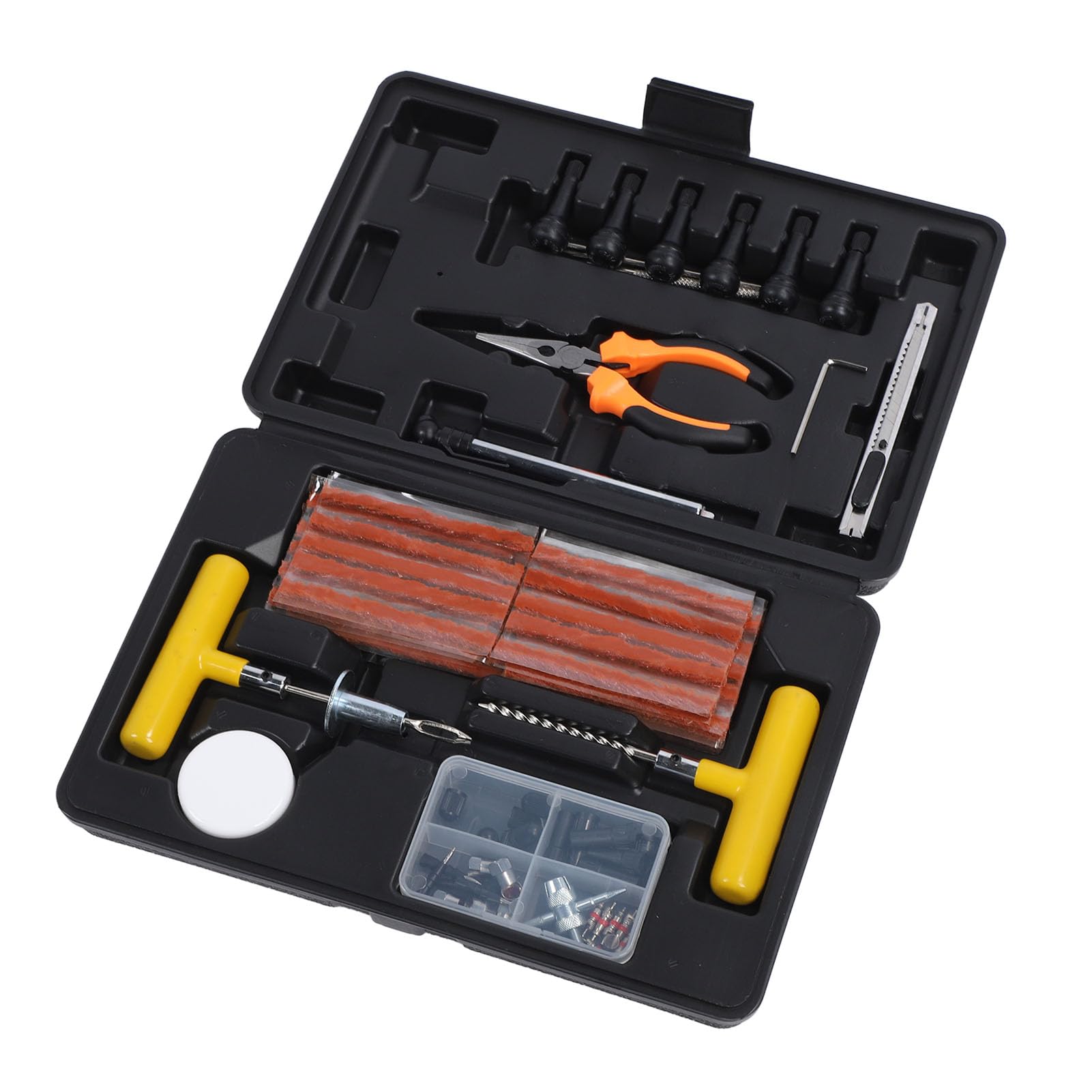Kit di Riparazione Pneumatici, Strumenti per Forature Pneumatici Resistenti, Rapidi e Facili Usare per Auto, Moto, Camion, ATV, Trattori, con Assistente Universale per la
