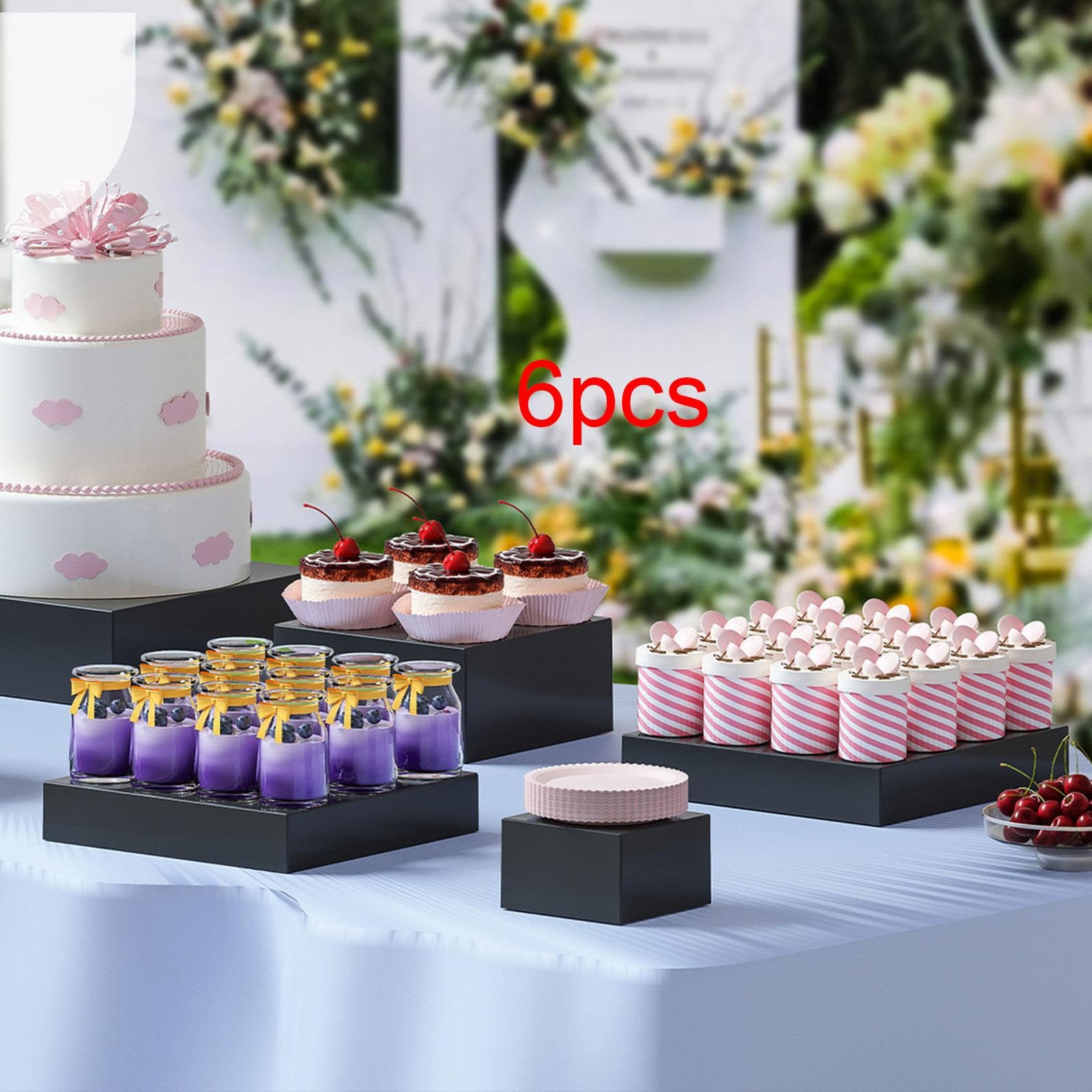 6 Présentoirs pour Buffet, élévateurs Alimentaires en Acrylique, Présentoir à Cupcakes pour Traiteur, 5 to 8 Pouces