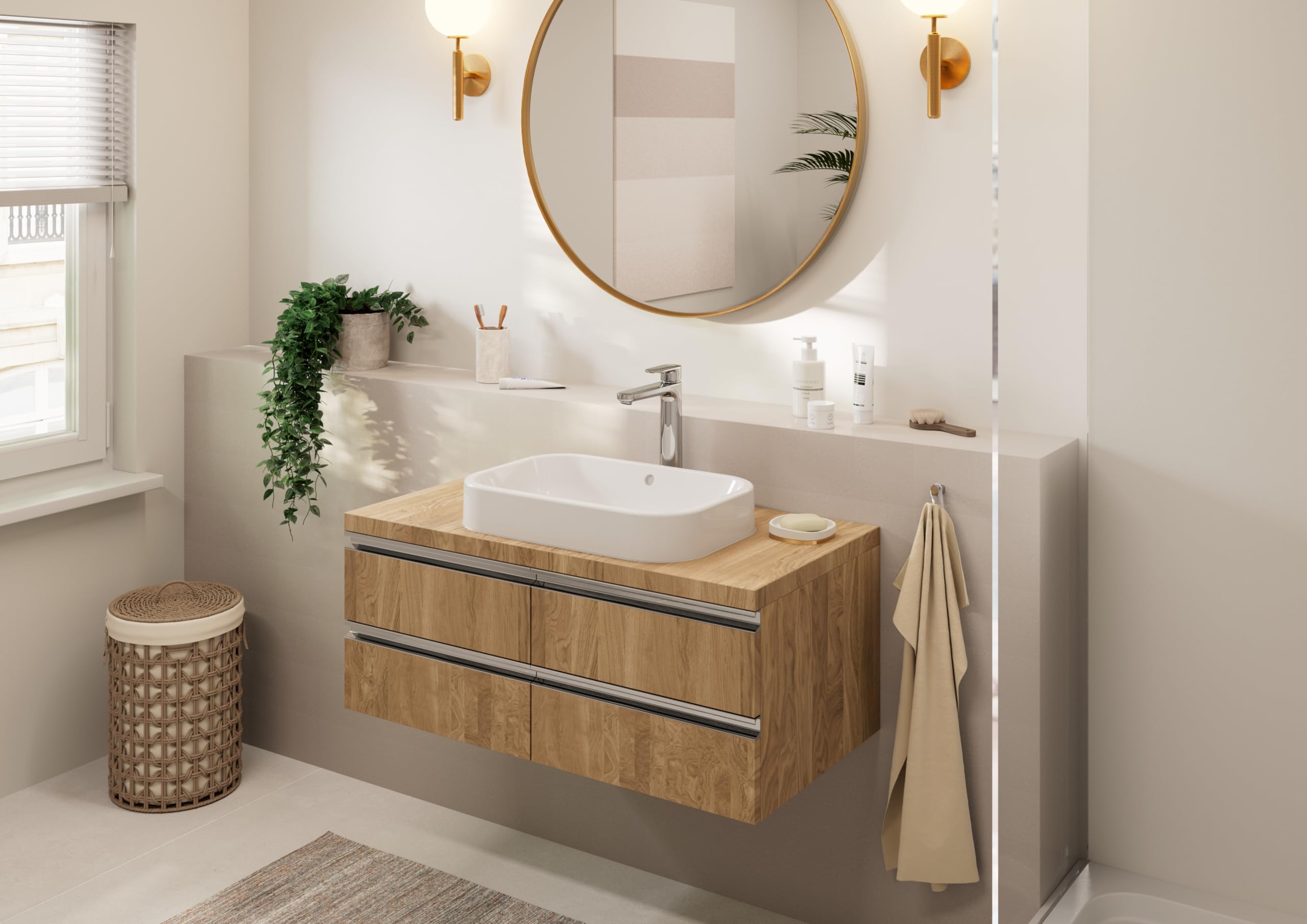 hansgrohe Vernis Blend Mitigeur de lavabo 190 sans tirette ni vidage, chromé, 71582000