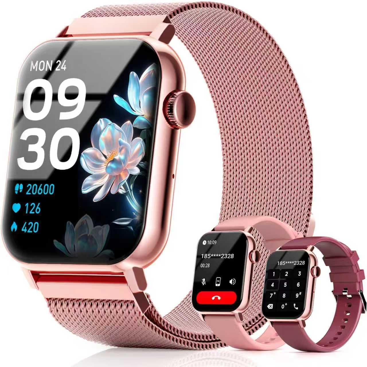 Smart Watch for Women, 1.83''HD with Bluetooth Answer/Make Calls, 3 Bands, Fitness Tracke…