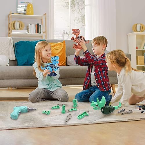 Miniatura 4 de Laradola Juguetes para niños de 3, 4, 5, 6, 7, 8 años, juguetes de dinosaurio desmontables para niños de 3 a 5 años con 5 en 1 de construcción