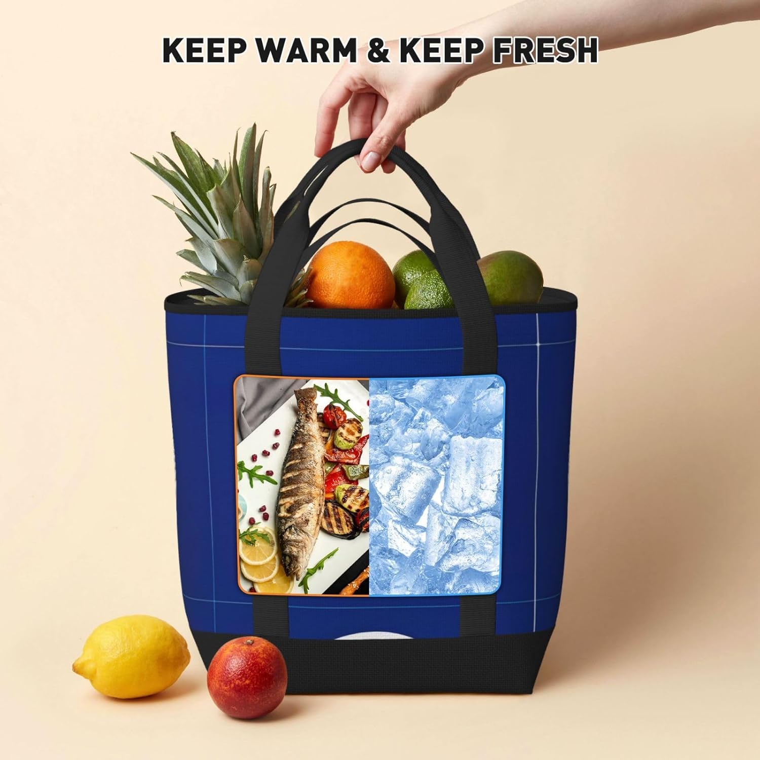 Virginia State Flag Print Large Cooler Bag Tote Bag,Reusable Grocery Bag,Lunch Box Bag, For Picnic Beach Camping