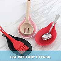 Vista 3 de Cucharas redondas de silicona - Juego de 2 rosas