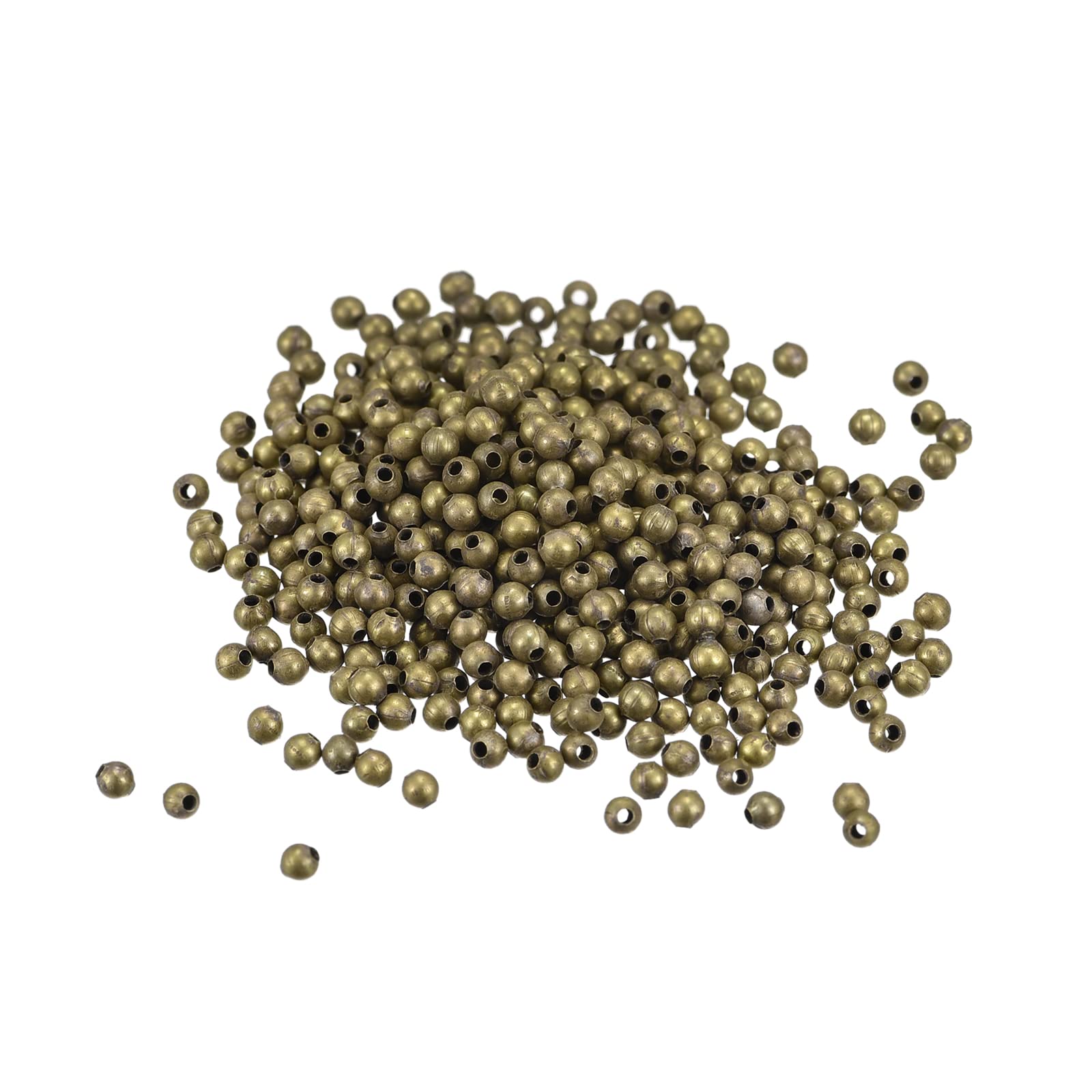 Perles d'espacement rondes 2 mm bronze pour fabrication de bijoux et loisirs créatifs DIY