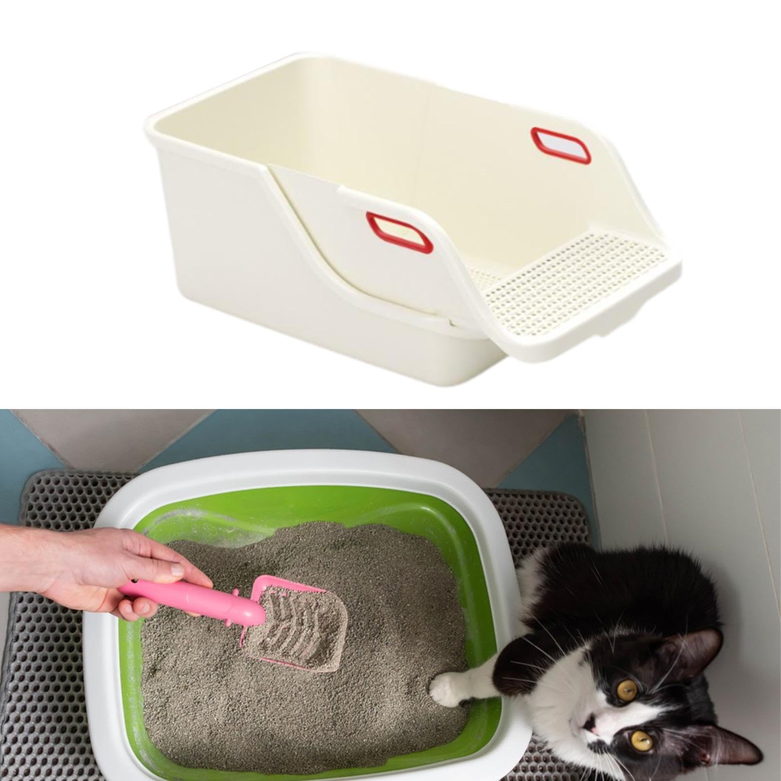 Amazon | Folpus 猫用トイレトレー ふるい式トイレボックス 72x39x29cm