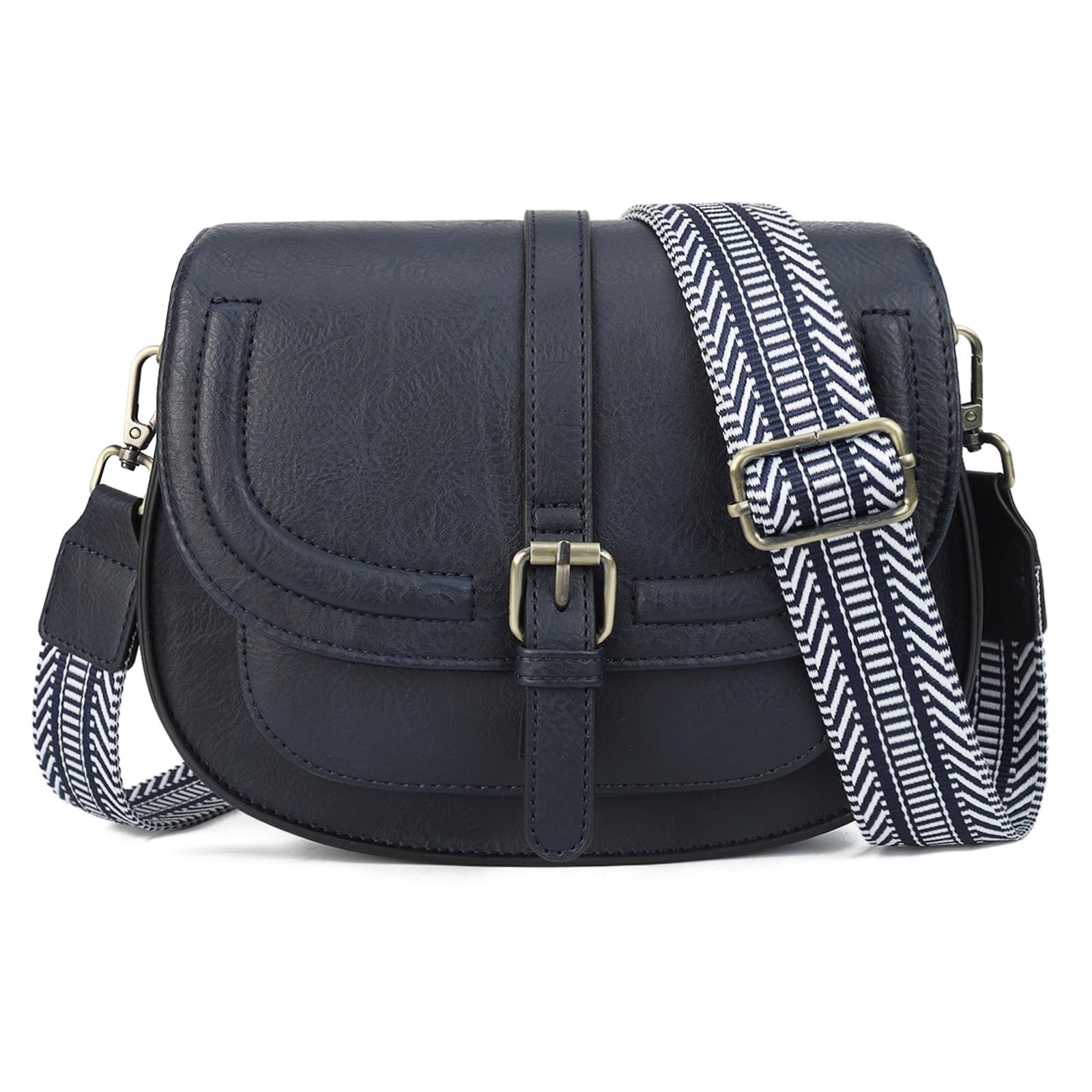 AFKOMST Crossbody Bags for Women,Small Saddle Purse and Boho Cross Body Handbags,Vegan Leather
