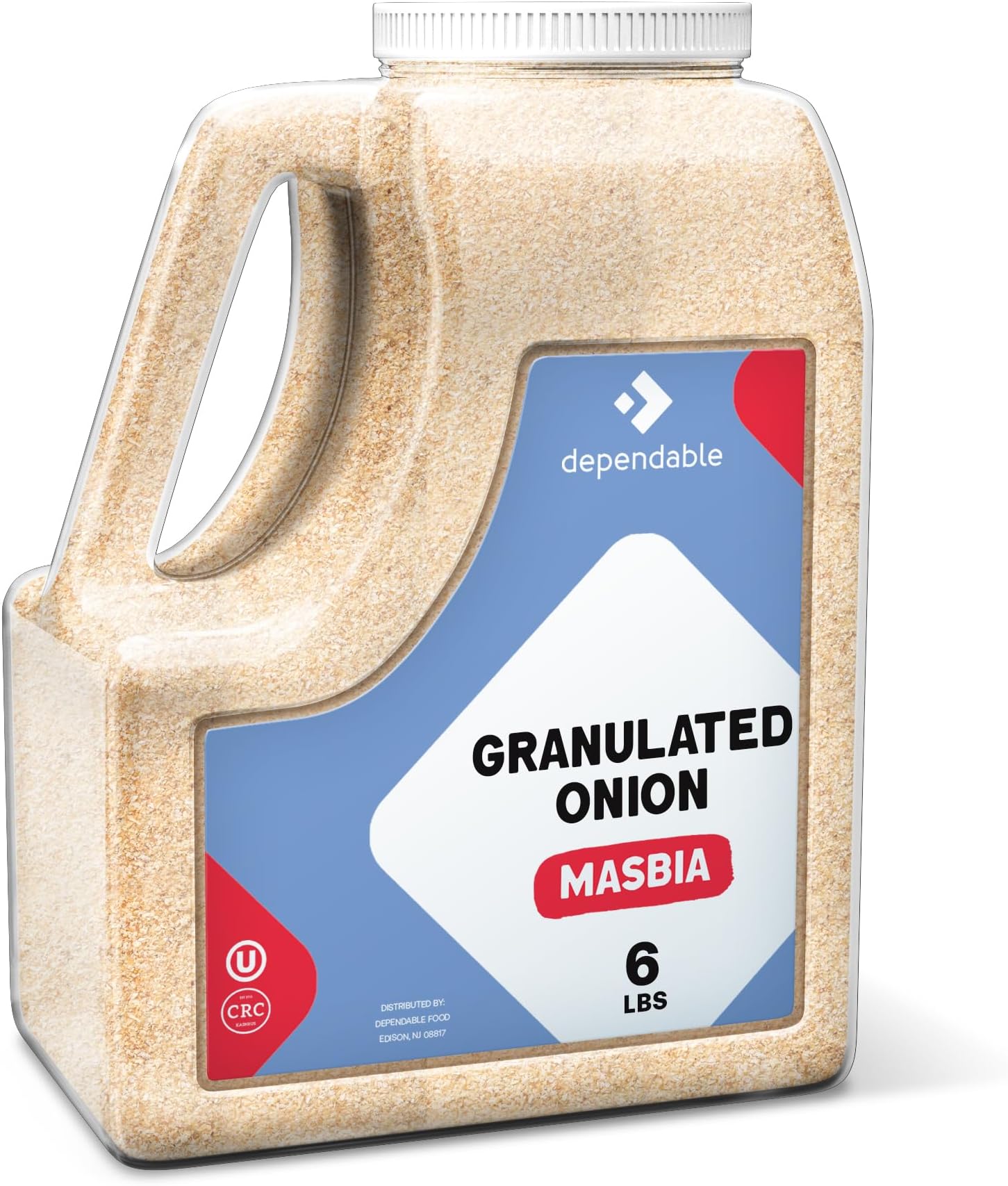 Dependable Food Granulated Onion Powder - 6 Lb. Jar - Bulk, Kosher, Natural, Dried Onion Granules for Chefs, Culinary Enthusiasts - Flavorful Dehydrated Onion Seasoning for Soups, Stews, Sauces, Spice Blends & More