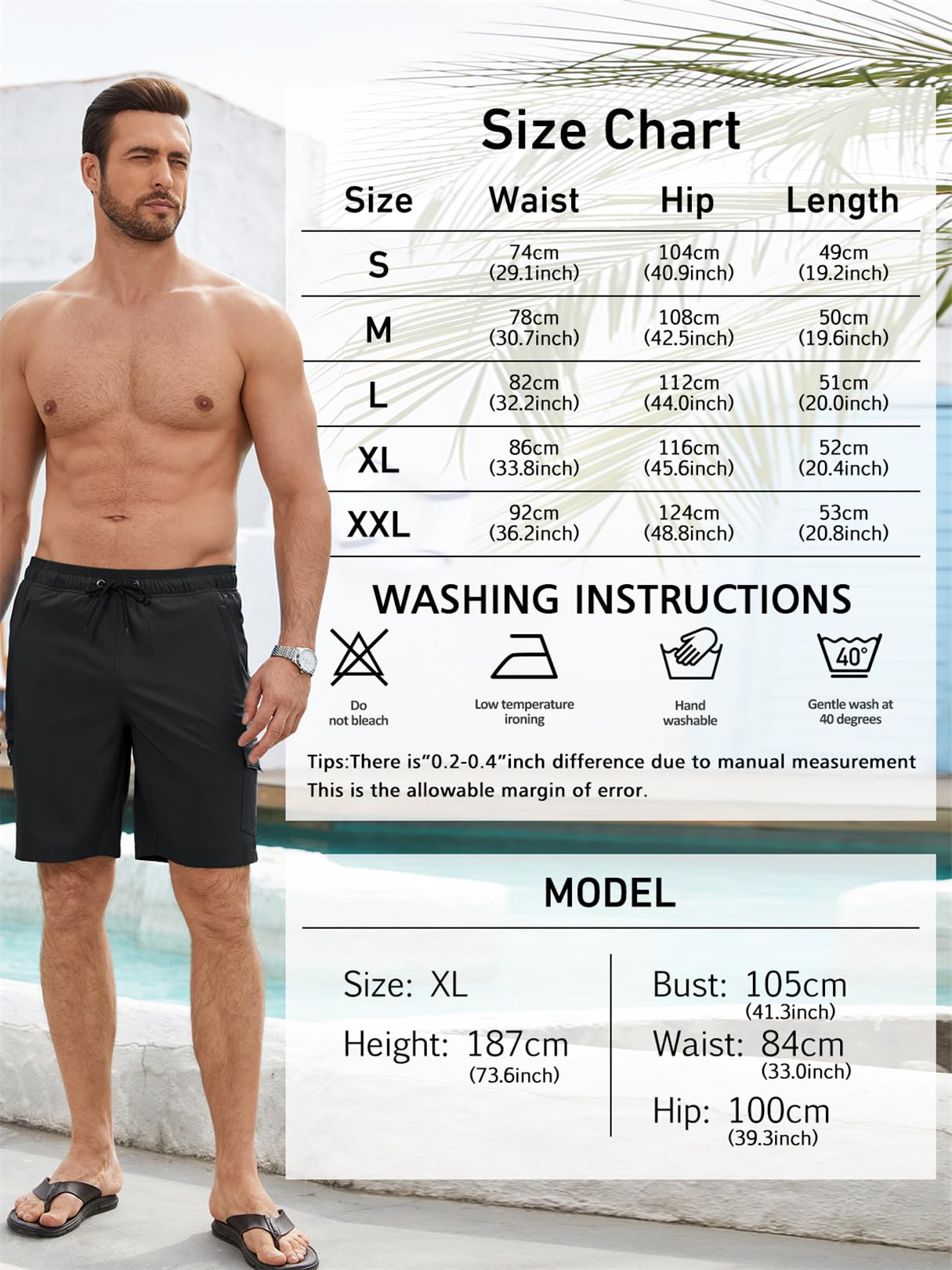 Bañador Hombre Bermuda Corto 2 en 1 Forro de Malla Natación Bañador Antirozaduras Hombre Secado Rápido Bolsillo con Cremallera Playa Impermeable Surf Traje de Bañadores Hombre con Cordón