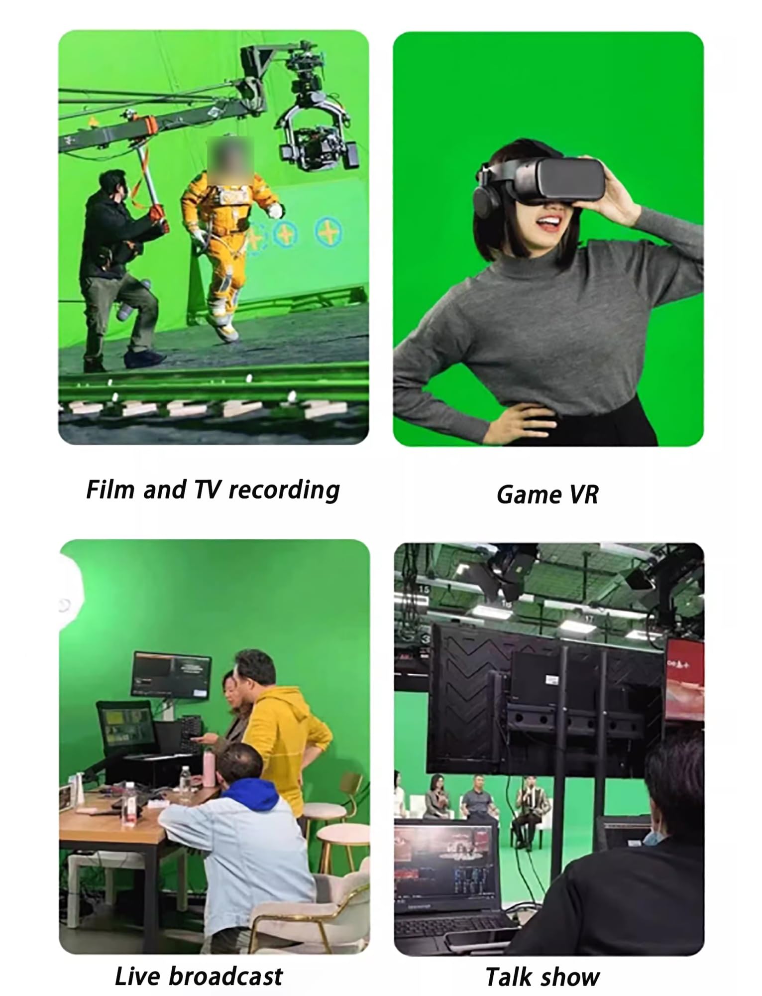 Sfondo fotografico professionale con panno verde, confezione da 2 per studio e produzione video
