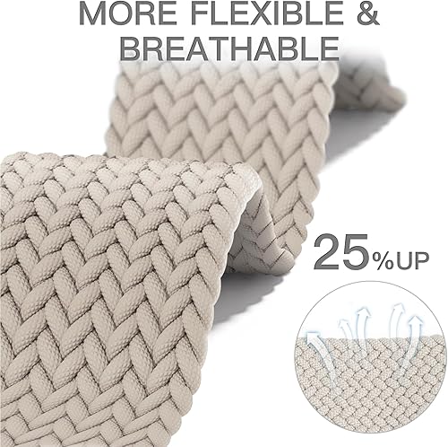 Miniatura 7 de Correas de reloj de nailon elásticas trenzadas de 0.71 pulgadas compatibles con Garmin Venu 2SVenu 3SVivoactive 4SVivomove 3SForerunner