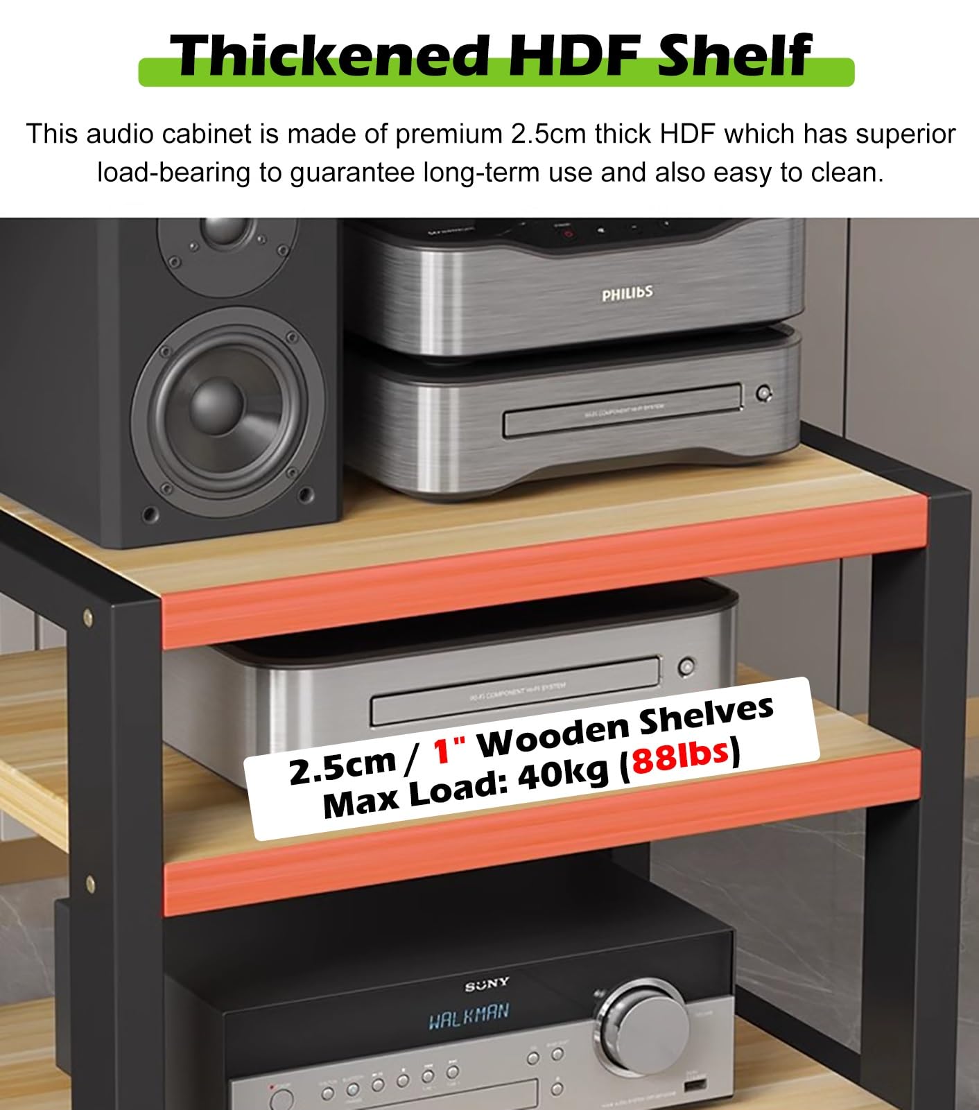 porta-DVD, Rack HiFi piccolo a 3 livelli for componenti audio