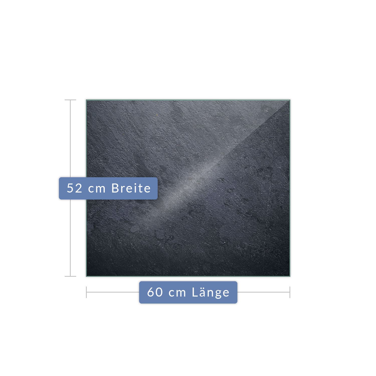 Herdabdeckplatte Abdeckung 60x52 Ceranfeld Abdeckplatte Schneidebrett 80x52 Granit Dunkelblau Grau Spritzschutz Glasplatte Ceranfeldabdeckung Schutz Herdschutz Sicherheitsglas Glasschneidebrett