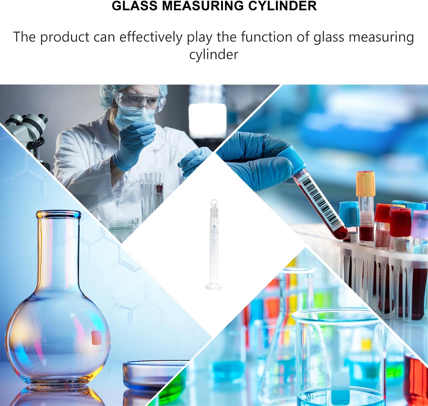 Didiseaon Thickened 100ml Glass Measuring Cylinder Graduated Laboratory Glass Cylinder with Stopper for Scientific Lab Test and Precise Liquid Measurement