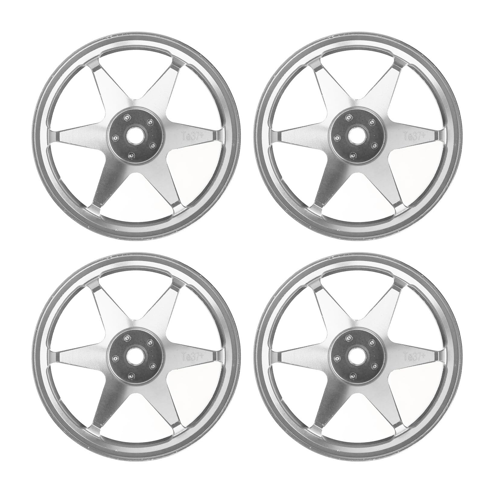 RC Wheel Hub Aluminium CNC CNC Maszyna wielokrotnego użytku 1/10 RC Koło samochodowe dla Traxxas HPI Kyosho HSP i inne modele samochodów 1/10 RC 4PCS (Srebrny)