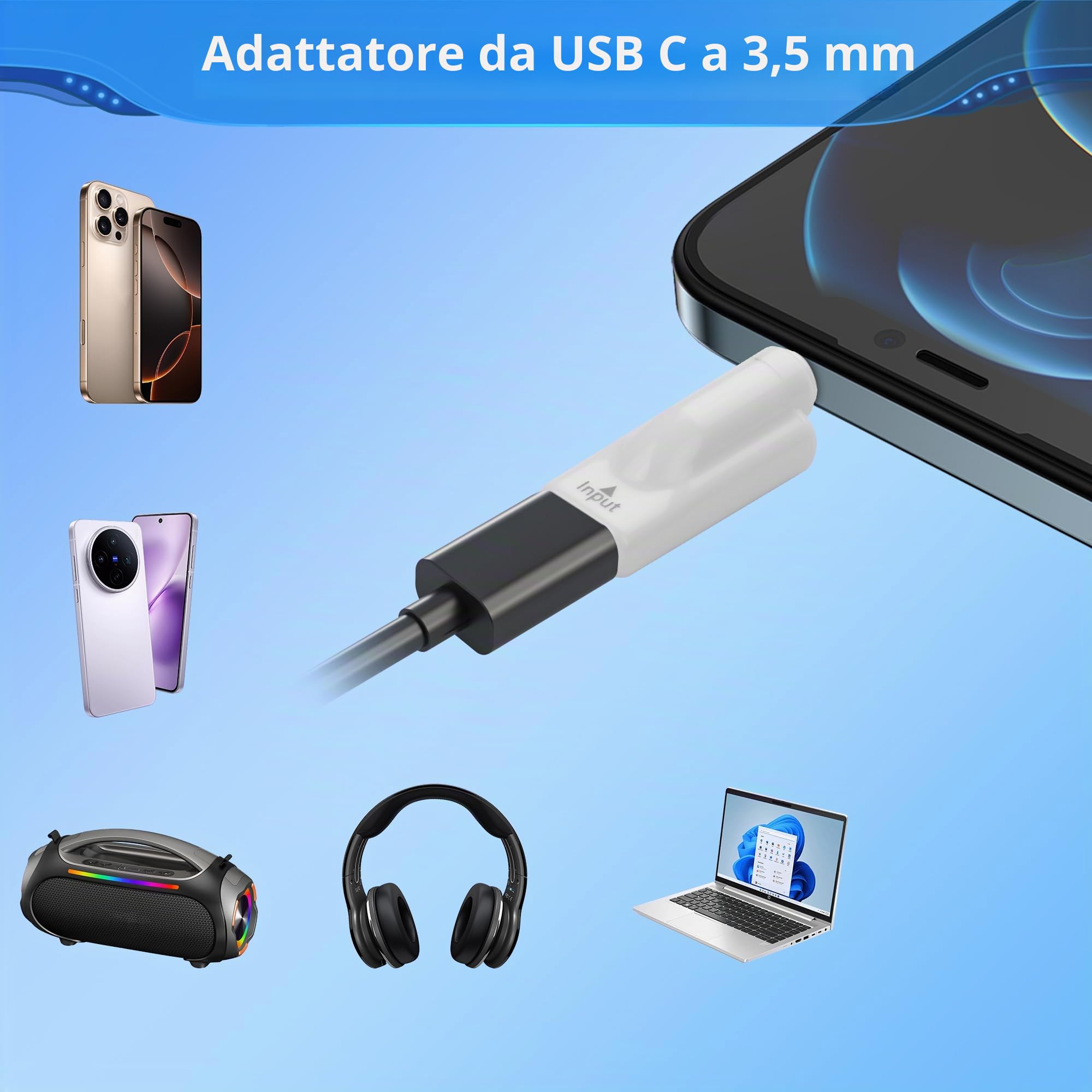 CERRXIAN 2 adattatori da USB-C a jack per cuffie da 3,5 mm, tipo C femmina (ingresso) a AUX (uscita), convertitore audio digitale per PC, tablet, laptop, microfono, altoparlante