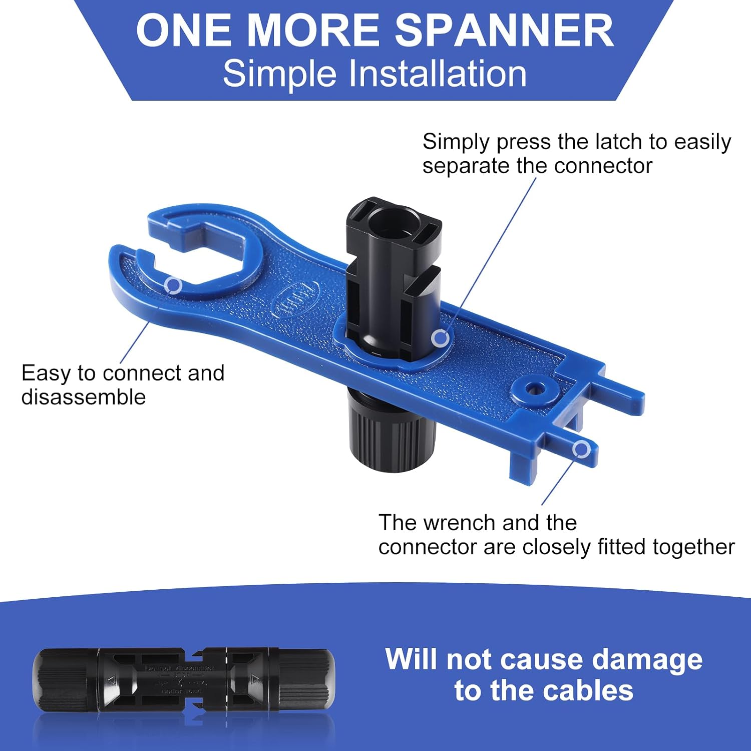 WMT Solar Connector Kit 14-10AWG, 12 Pairs Connectors & 2 Spanner Wrenches | MC4 Solar Connector Kit Fits 14-10AWG Cables, Perfect for Solar Panel Cable Assembly and Photovoltaic System Installation