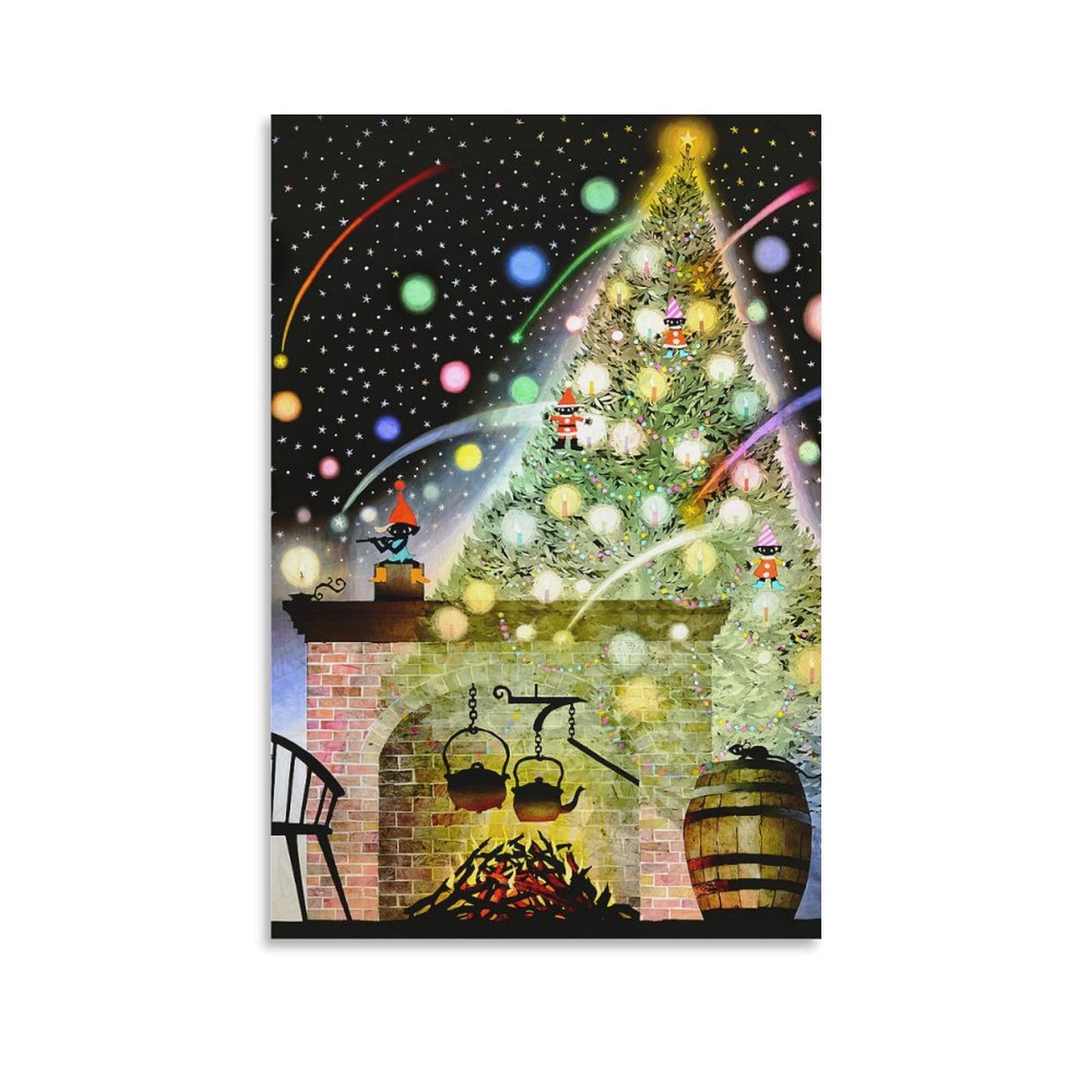 Amazon.co.jp: 藤城清治 クリスマスツリーの夢 絵画 ポスター 工芸品の