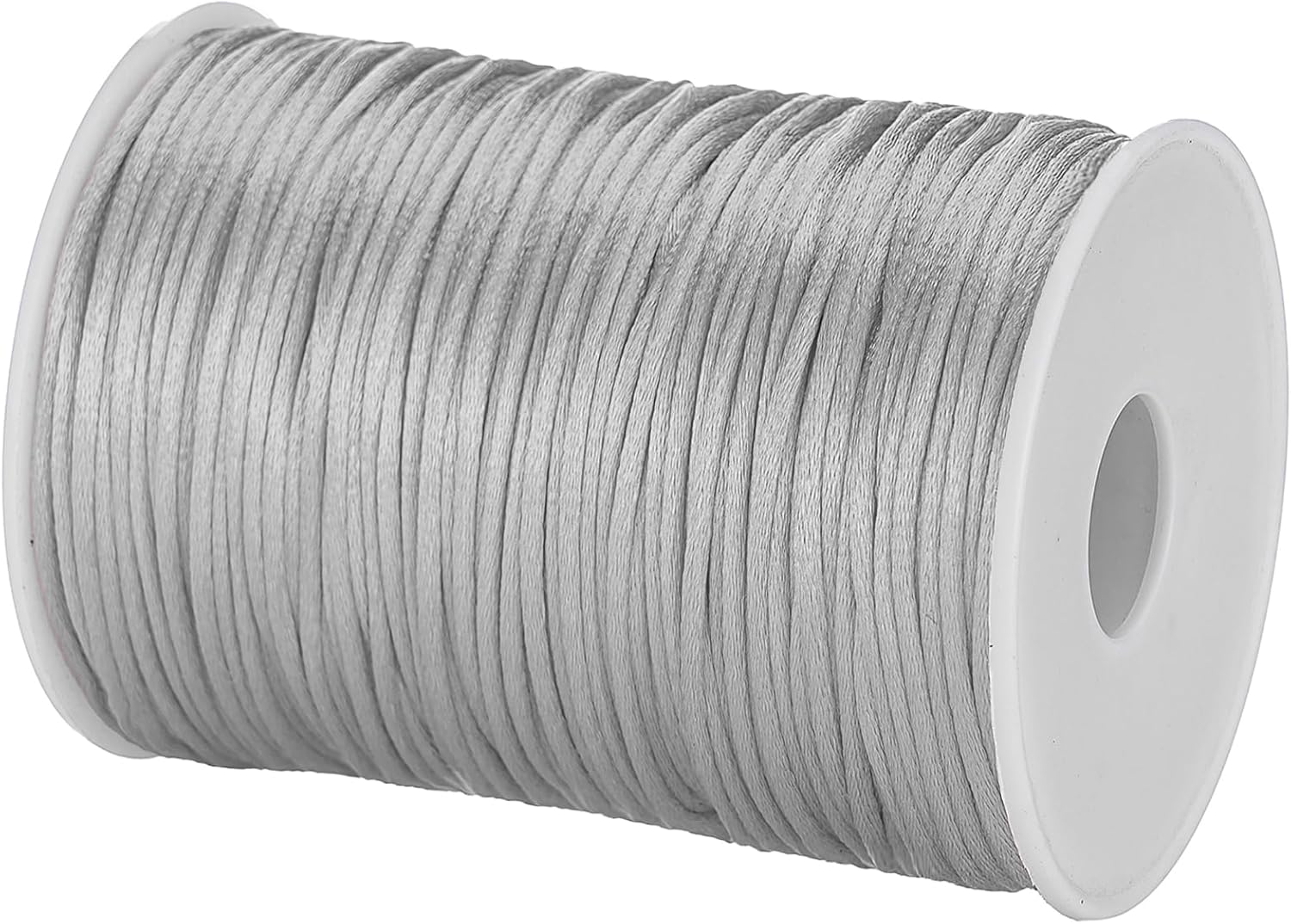 2mm x 100 Yards Satin Nylon Trim Cord, Rattail, Chinese Knot, Kumihimo Cord (Sliver Gray) - Image 2