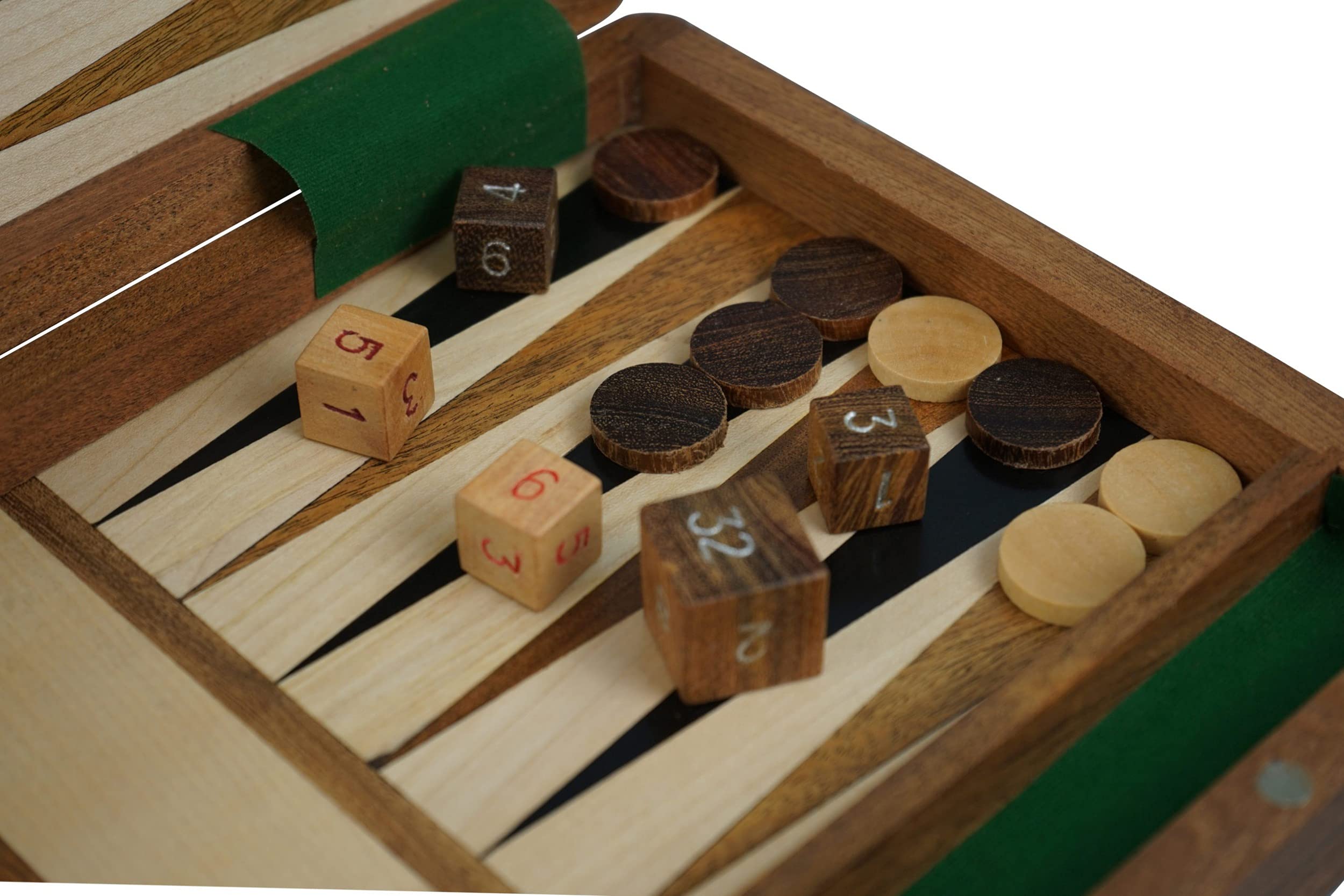 Backgammon in legno Set Sheesham Gioco da tavolo con Backgammon Pezzi 30,5 cm