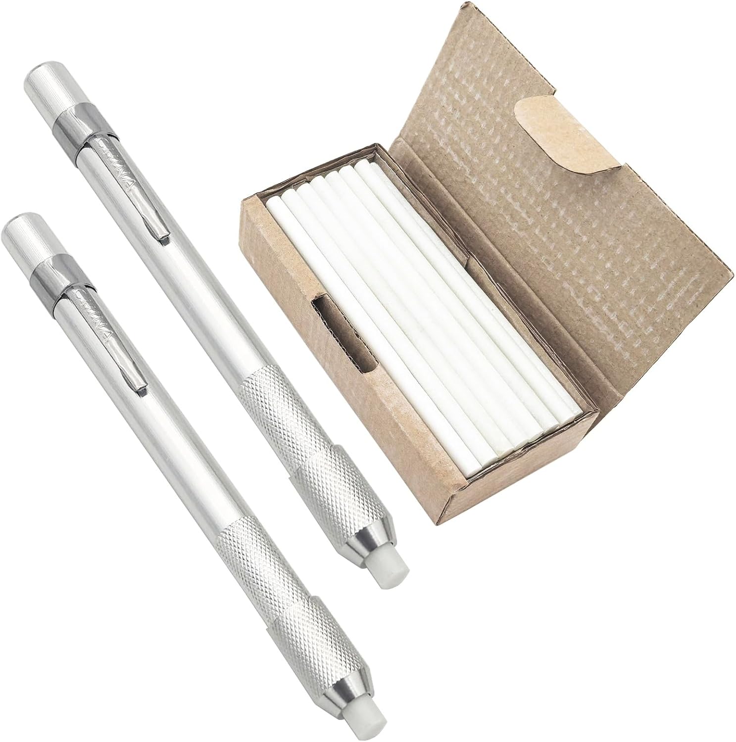  Flat Soapstone Holders,2pc Welding Soapstone Pencil Holders, Extra 30pcs Flat Stone Refills, for Welders,Students,Mark White Clear and Removable Markings,Welding Accessories thumbnail