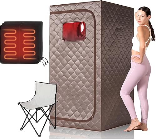 Sauna infrarroja portátil de tamaño completo, sauna personal para spa en casa, tienda de campaña de spa en casa con control remoto, almohadilla Solo