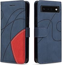 Case for Google Pixel 6, PU Leather Mobile Phone Case with Card Slot, Magnetic Folding Wallet Protective Case for Google Pixel 6, Blue
