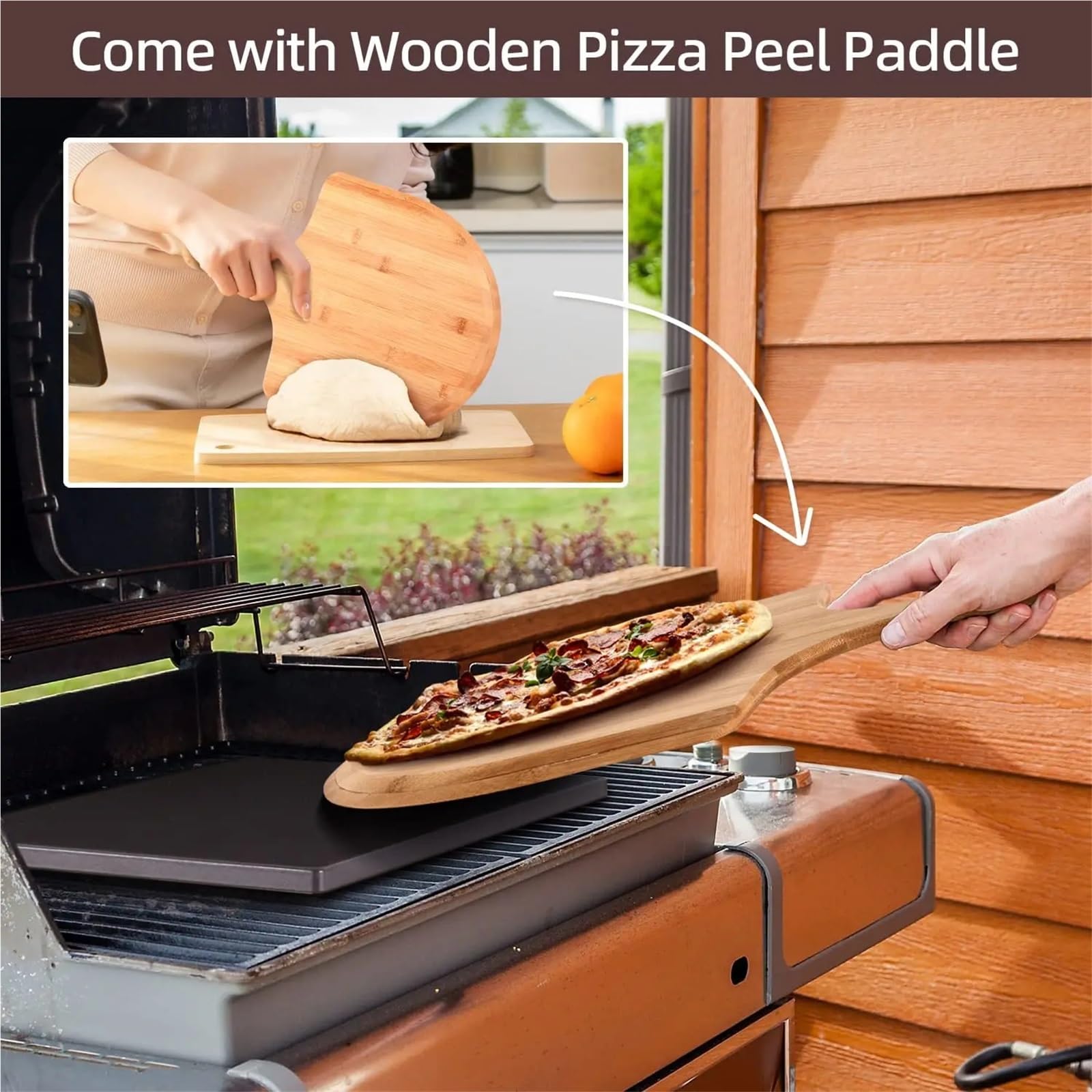 Superficie de cocción for barbacoa con revestimiento esmaltado negro, piedra for hornear resistente al calor for asar pasteles, pan repostería, corteza pizza, 15x12 pulgadas Para Base Crujiente