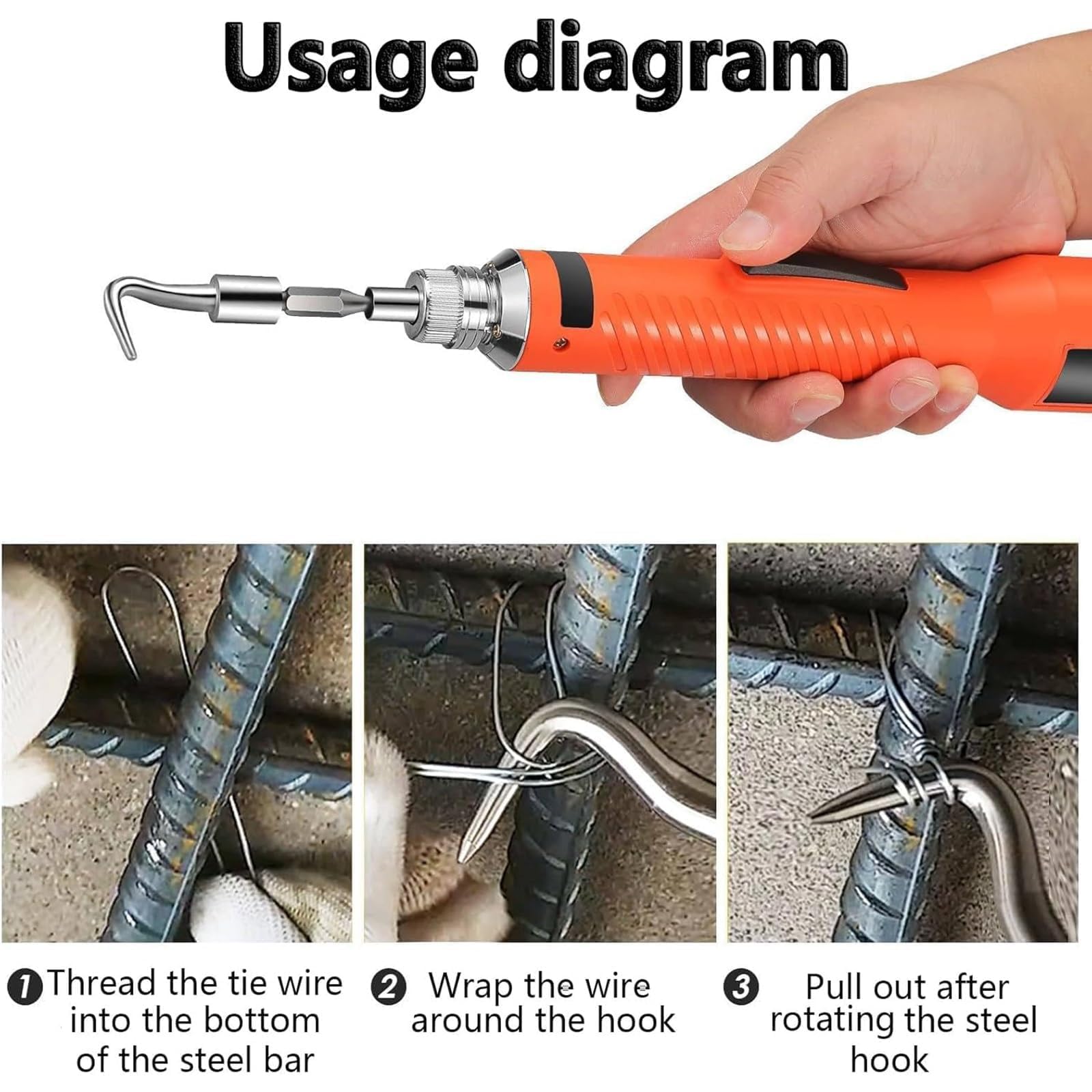 Legatrice elettrica per cemento armato – Strumento di legatura automatica portatile per recinzioni da giardino, tubi di terra con 2 batterie ricaricabili, facile da usare per un legame efficace