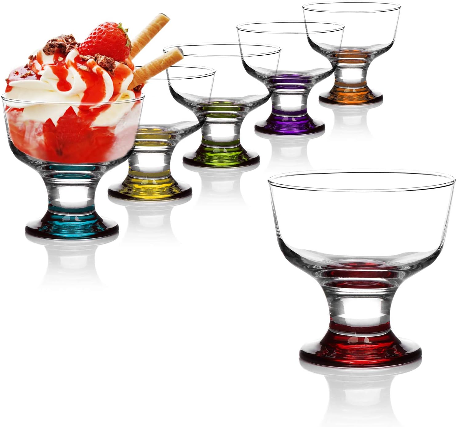 Set 4 Bicchieri Da Dessert In Vetro - Trasparenti, Resistenza Alta Temperatura